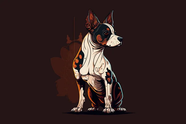 犬の入れ墨黒と白のベクトルイラスト — ストックベクタ