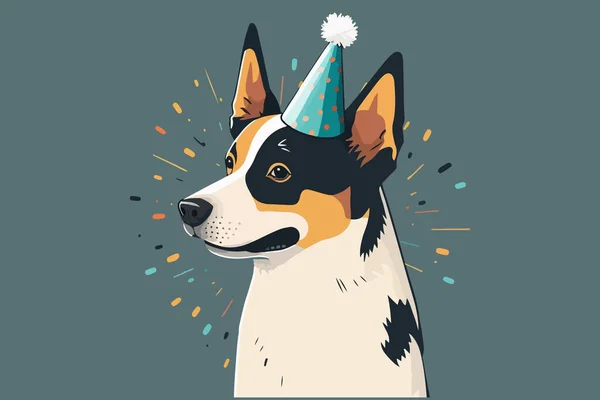 Ilustracja Wektor Urodzin Psa — Wektor stockowy
