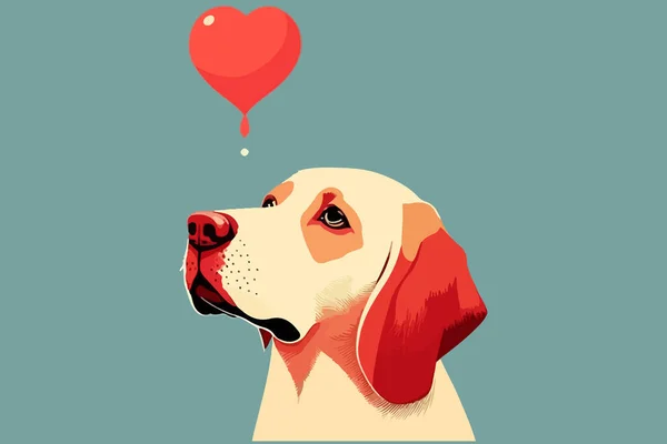 stock vector Dog Valentine vector illustration