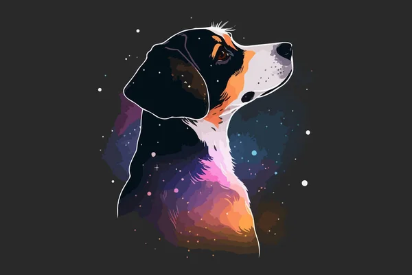 Ilustração Vetor Galáxia Cão — Vetor de Stock