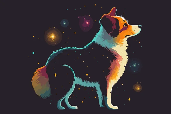 Dog Galaxy Vektor Illustration — Stockvektor