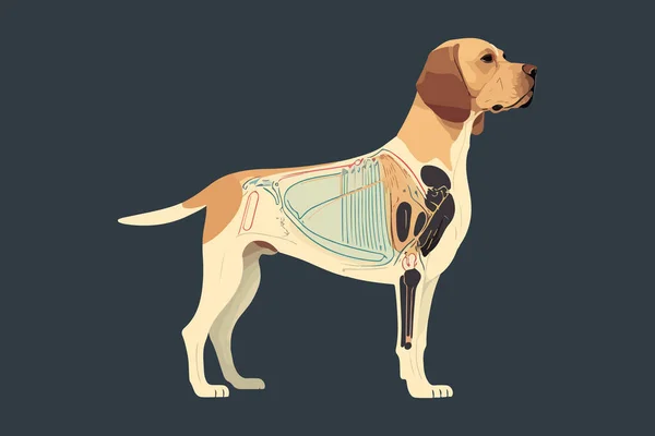 Perro Anatomía Vector Ilustración — Vector de stock