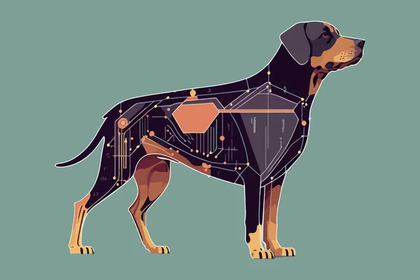 Dog Anatomy Vektor Illustration — Stockvektor