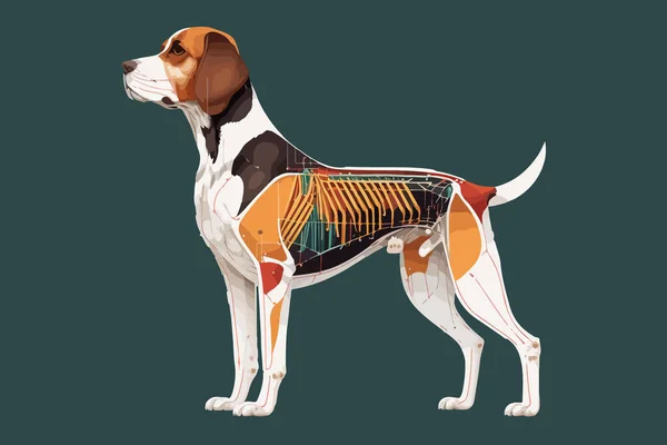 Perro Anatomía Vector Ilustración — Vector de stock