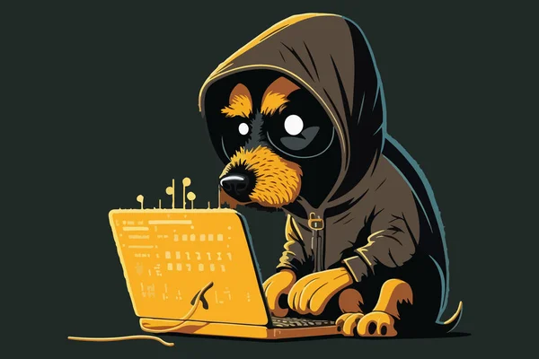 Εικονογράφηση Φορέα Χάκερ Σκυλιών — Διανυσματικό Αρχείο