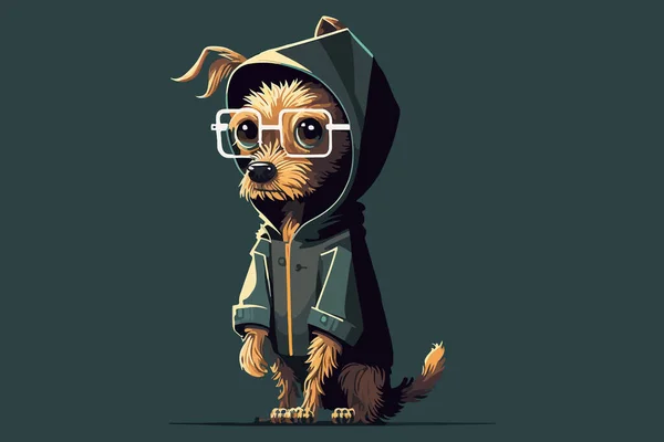 Dog Hacker Vetor Ilustração — Vetor de Stock