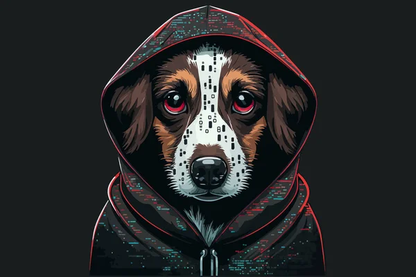 Dog Hacker Vector Illustration — Stock Vector