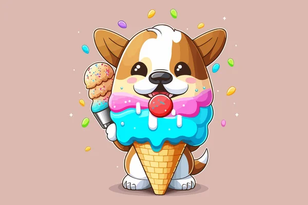 아이스크림 삽화를 — 스톡 벡터
