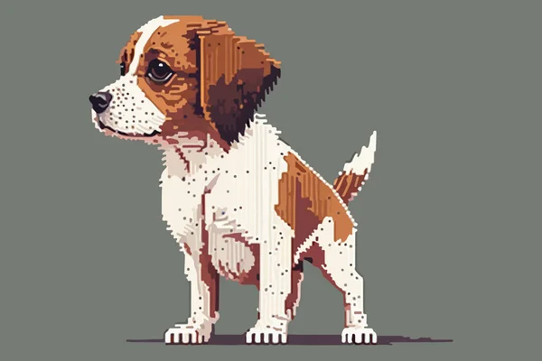 Hund Pixel Vektor Illustration — Stock vektor