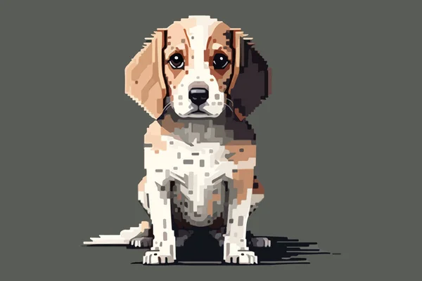 Hund Pixel Vektor Illustration — Stock vektor