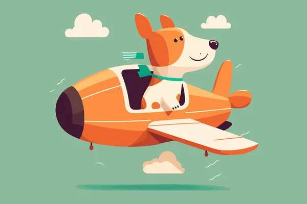 平面ベクトル図に乗る犬 — ストックベクタ