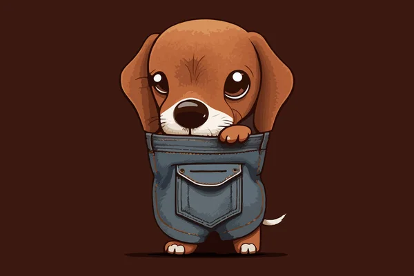 Hund Der Tasche Vektor Illustration — Stockvektor