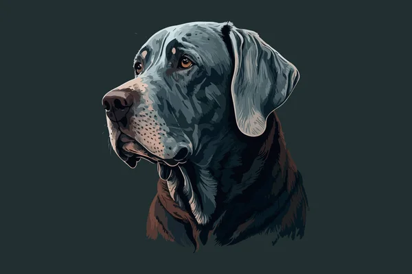 Gammal Hund Vektor Illustration — Stock vektor
