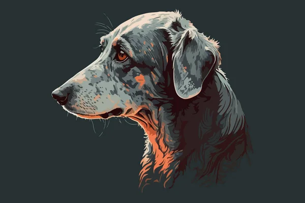 Viejo Perro Vector Ilustración — Vector de stock