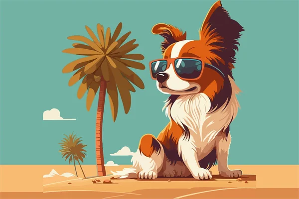 Hund Sommar Vektor Illustration — Stock vektor