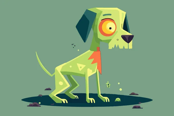 Dog Zombie Vector Illustration — Stock Vector