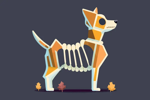 Perro Esqueleto Vector Ilustración — Vector de stock