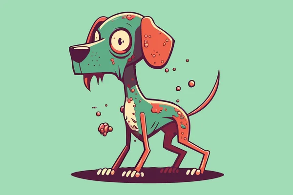 Pies Zombie Wektor Ilustracja — Wektor stockowy