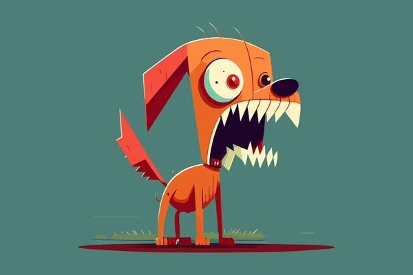 Ilustrasi Vektor Anjing Monster - Stok Vektor