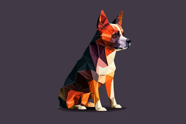 Dog Low Poly Vektor Illustration — Stockvektor