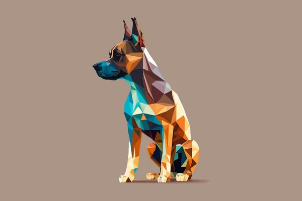 犬低ポリベクトルイラスト — ストックベクタ