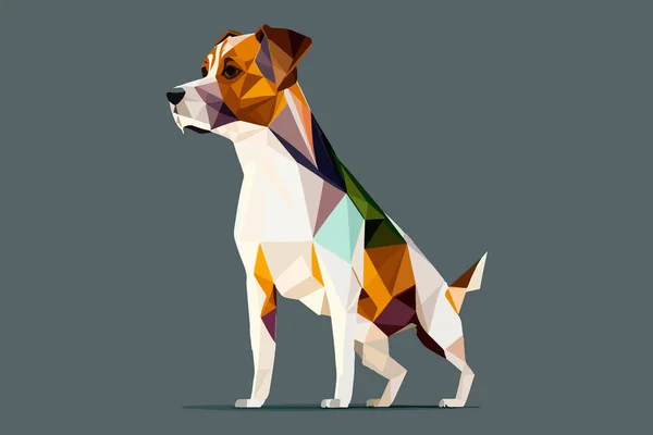 Dog Low Poly Vektor Illustration — Stockvektor