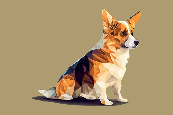 Собака Низький Полі Векторні Ілюстрації — стоковий вектор