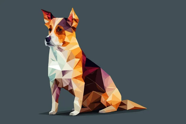 Векторная Иллюстрация Собаки Низким Полем — стоковый вектор