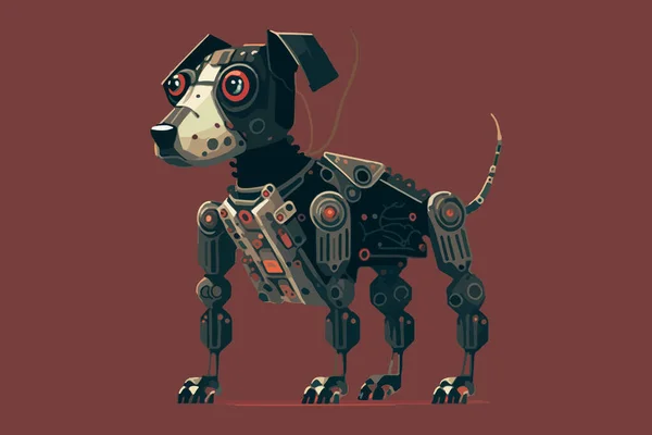 Ilustração Vetor Robô Cão — Vetor de Stock