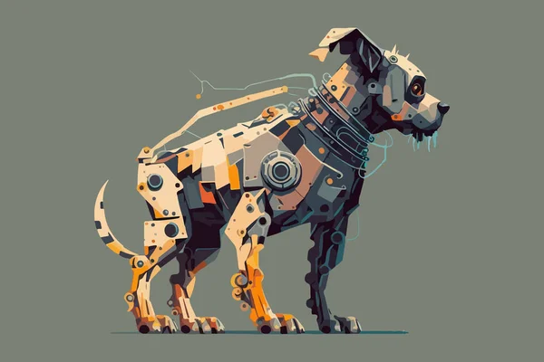 Pies Robot Wektor Ilustracja — Wektor stockowy