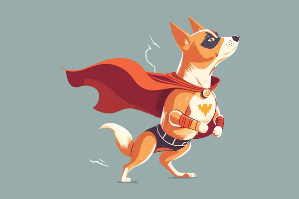 犬のスーパーヒーローベクトルイラスト — ストックベクタ