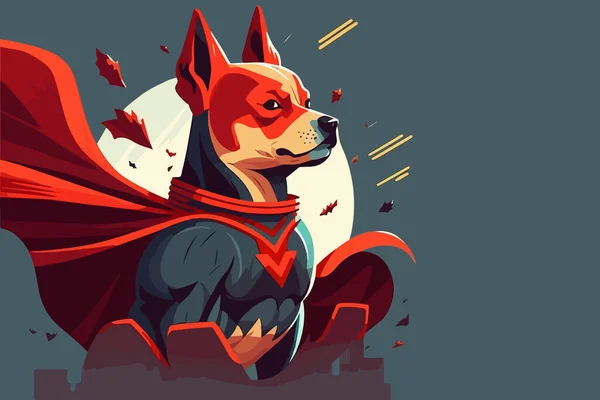 Hund Superhjälte Vektor Illustration — Stock vektor