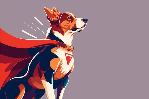Dog Superhero Vector Illustration — Stock Vector