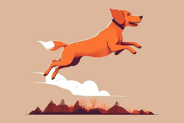Собака Біжить Векторні Ілюстрації — стоковий вектор