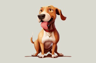 Dog full body character cartoon vector illustration clipart