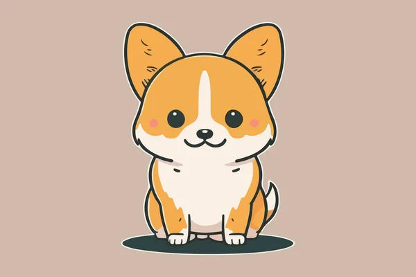 犬かわいいキャラクター漫画ベクトル — ストックベクタ