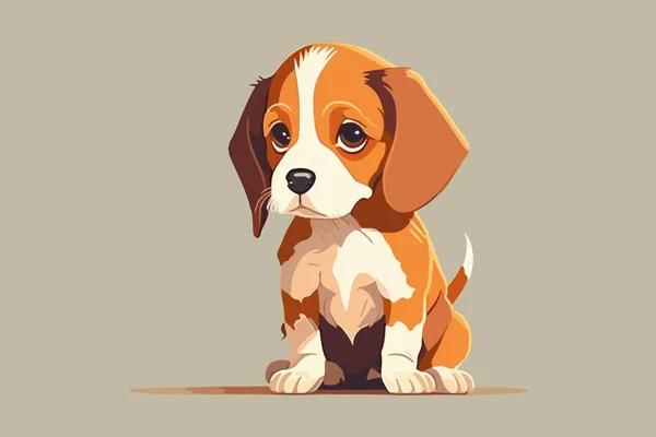Ilustrasi Vektor Karakter Baby Dog - Stok Vektor