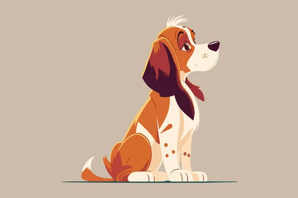 Köpek Canlandırılmış Biçim Vektör Çizimi — Stok Vektör