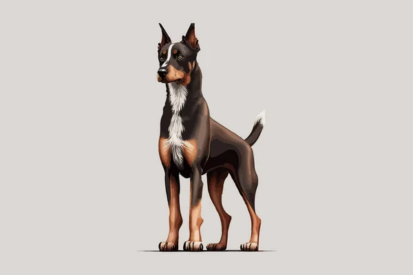 Hond Full Body Karakter Cartoon Vector Illustratie — Stockvector
