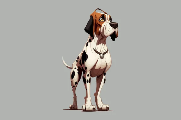Ilustrasi Vektor Karakter Tubuh Penuh Anjing - Stok Vektor