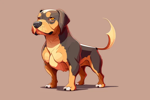 Dog Full Body Character Cartoon Vector Illustration — Stock Vector