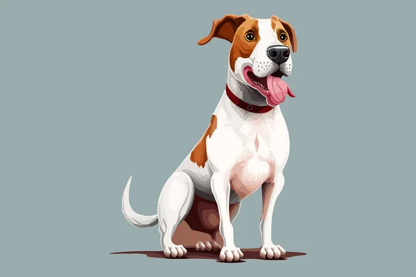Köpek Tüm Vücut Karakteri Çizgi Film Vektör Çizimi — Stok Vektör