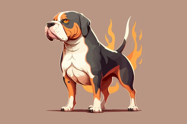 Perro Personaje Cuerpo Completo Ilustración Vector Dibujos Animados — Vector de stock