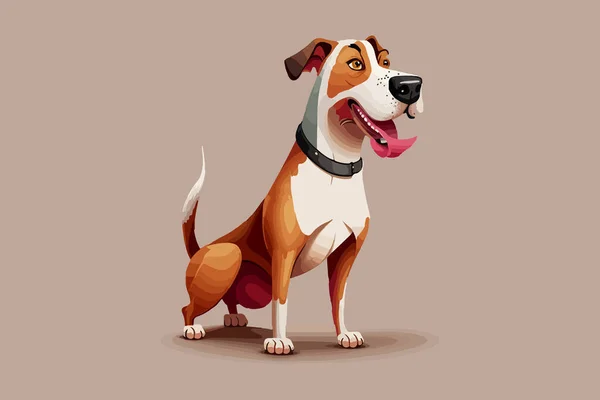 Perro Personaje Cuerpo Completo Ilustración Vector Dibujos Animados — Archivo Imágenes Vectoriales