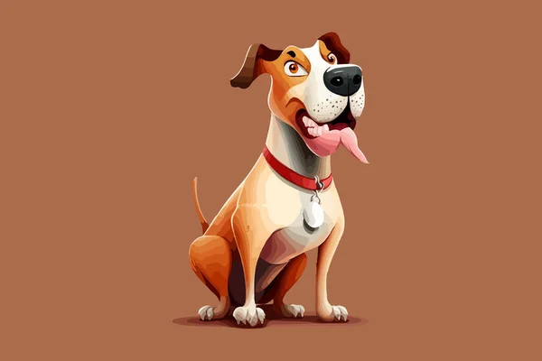Hund Helkroppskaraktär Tecknad Vektor Illustration — Stock vektor