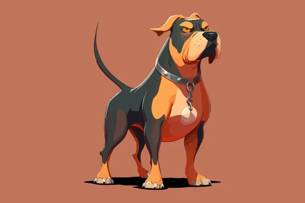 Hund Ganzkörper Charakter Cartoon Vektor Illustration — Stockvektor