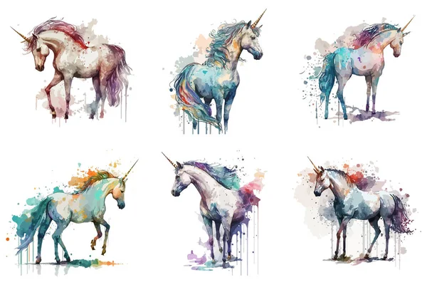 stock vector Watercolor Unicorn Vector Illustration