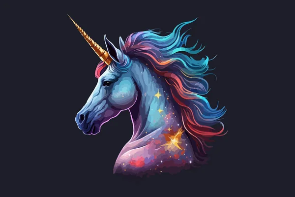 Unicornio Galaxy Vector Ilustración — Vector de stock