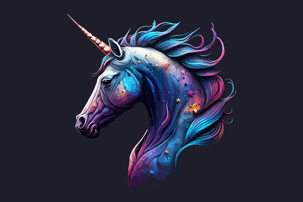Unicorn Galaxy Vector Illustration — стоковий вектор