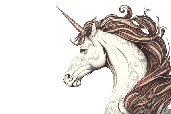 Unicorn Manga Style Vector Illustration — стоковий вектор